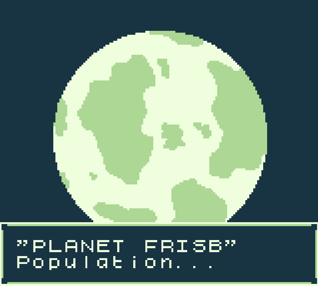 Screenshot of "In Search of the Frisbee Tribe" GameBoy game