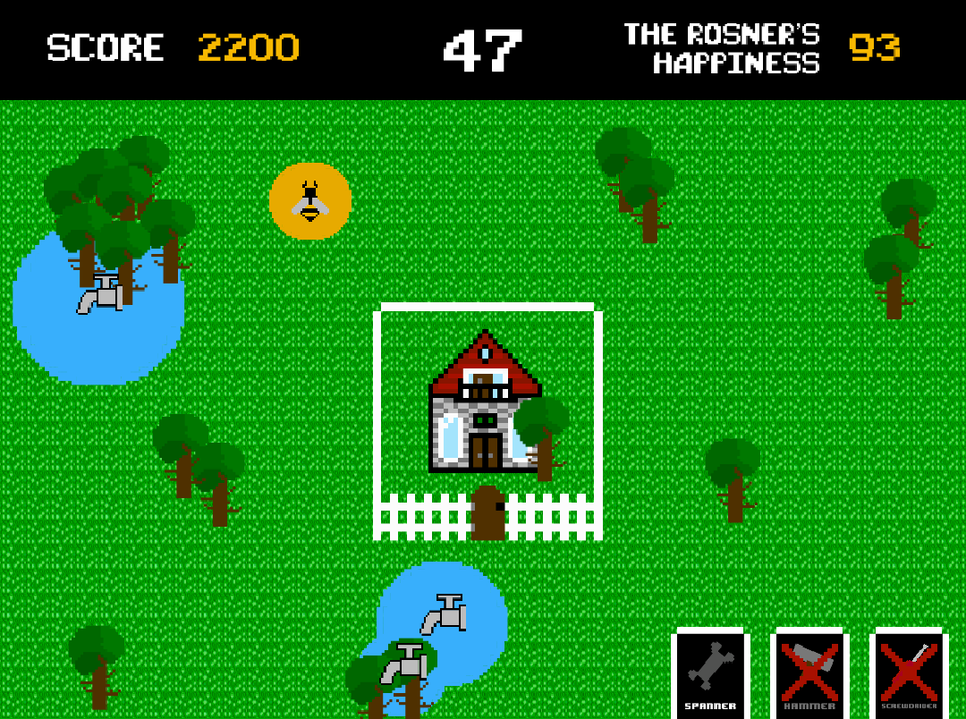 Screenshot of "Groundsman '87" NES style game