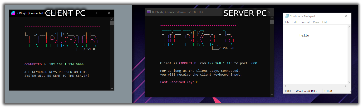 TCPKeyb screenshot