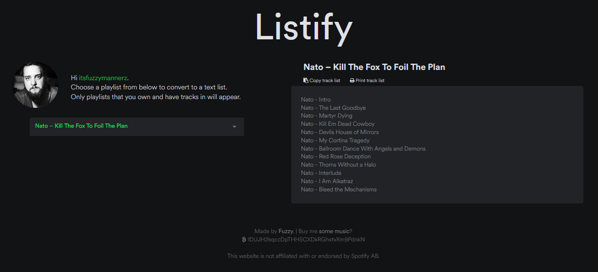 Screenshot of Listify